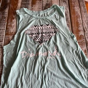 Diamond Supply Co. Light Blue Graphic Muscle Tee
